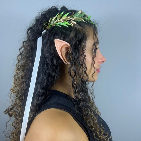 Elf Ears and Leaf Crown Headband Fairy Princess Cosplay Halloween Accessory - Picture 3 of 10